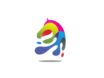 colorful horse head animal colorful head horse illustration logo paint vector