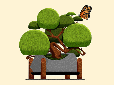 🌱 bonsai butterfly plant procreate