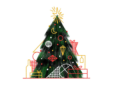 🎄 christmas holidays procreate tree