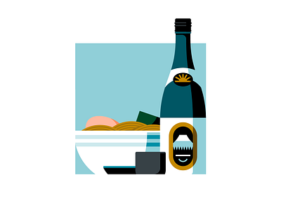 🍶 alcohol delivery food food app illustration illustrator ramen sake uber