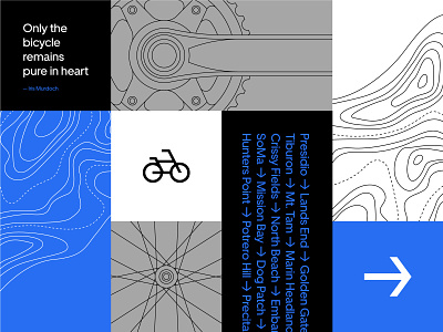 Bikes at Uber bicycle bike icon mural pattern san francisco topography