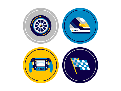 F1 wheel steering wheel flag helmet car editorial illustration icon racing formula 1 f1