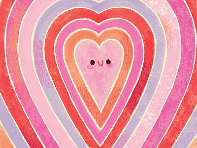 Heart Radiates Love Watercolor Illustration cute greeting card heart illustration licensing love pattern rainbow watercolor