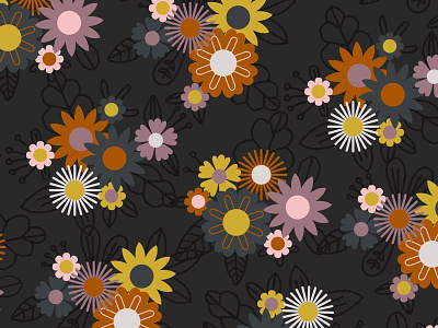 Midnight Coordinate for Global Talent Search 2015 design digital floral flowers illustration pattern surface