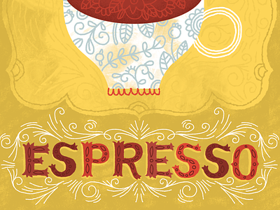 Espresso Coffee Print coffee design filigree illustration lettering type typography