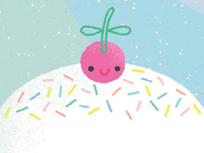 Cherry on Top, Happy Birthday ice cream greeting card