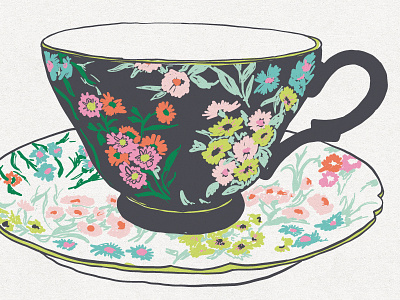 Tea Time floral pattern flowers illustration pattern tea