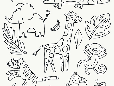 Cute Jungle Doodles by Lizzy Dee Studio on Dribbble