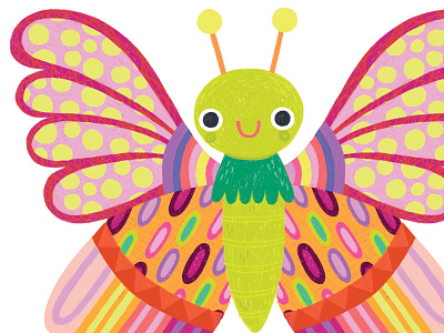 Cute Butterfly Illustration butterfly childrens book art colored pencil cute drawing illustration pattern