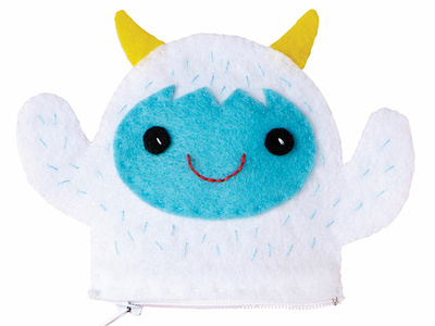 Yeti Pouch sewing craft kit crafting kid art craft yeti kawaii cute