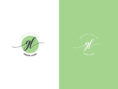 Green Land Tea brand branding design graphic design logo design