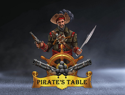 Pirate's Table Seafood Buffet brand branding design graphic design illustration logo