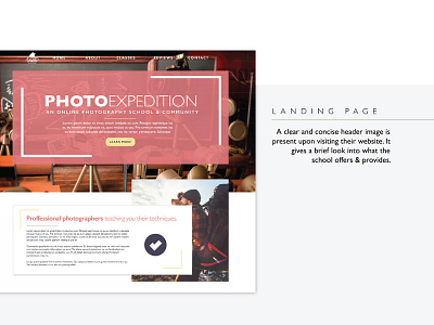 Photoexpedition design landing page ui ux web design