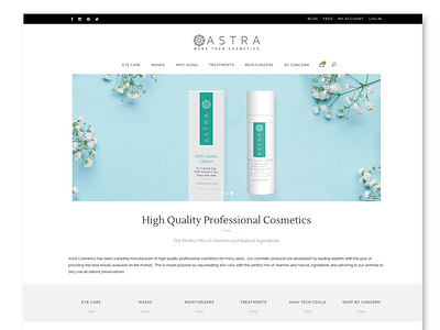 Astra Cosmetics Website Design design ui ux