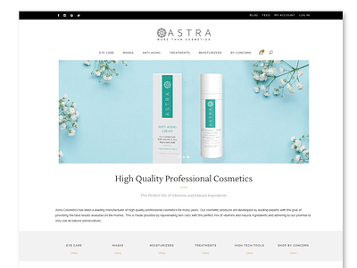 Astra Cosmetics Website Design