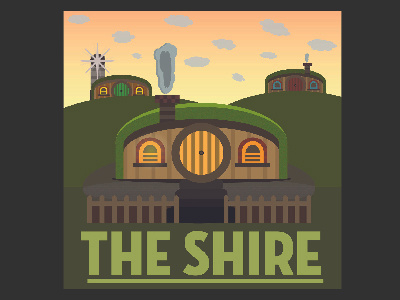 Flat Design - The Shire flat design illustration lord of the rings minimal simple the shire