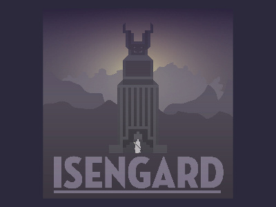 Flat Design - Isengard flat design illustration isengard lord of the rings minimal