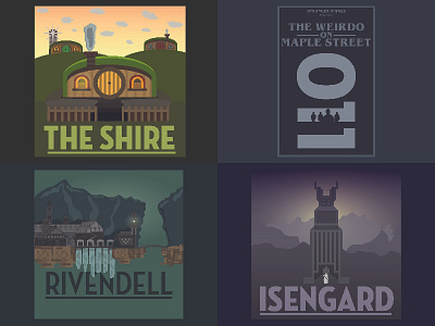 My Top 4 Shots of 2018 flat design illustration lord of the rings minimal minimalism poster poster design stranger things top 4 vector
