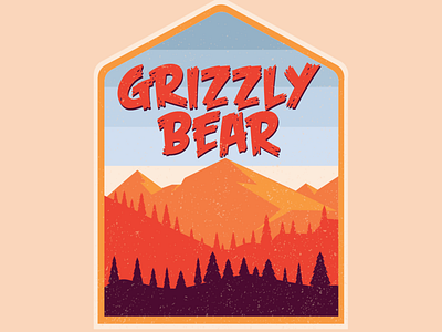 Grizzly Bear Badge badge band design band logo branding design flat design grizzly bear illustration logo minimal nature patch retro vector