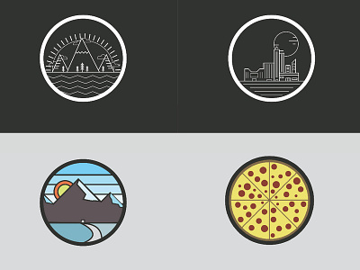 Weekly Favorites #04 branding flat design icon illustration logo logo design minimalism monoline mountain nature pizza vector