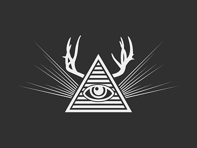 Illuminati eye logo pyramid vector