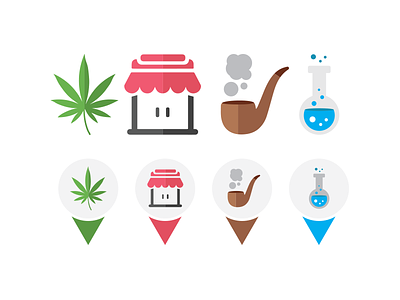 Marijuana Map Icons icon icons leaf map icons marijuana pipe vector weed