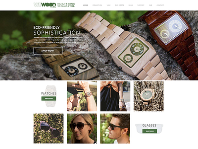 We Wood design & layout mockup shopify watches we wood