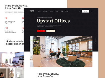 Coworking Landing Page business cowrking directory landing office page saas shared shared space space theme ui uiux ux website wordpress