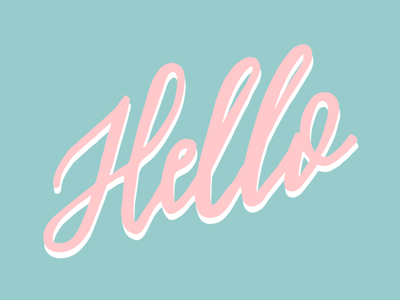 Hello! animated gif handlettering lettering playful script