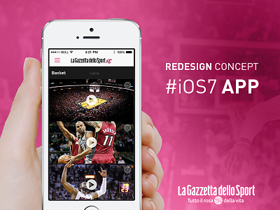 Gazzetta Mobile App, iOS7 Redesign Concept app application interaction design mobile app mobile ui presentation soccer soccer app