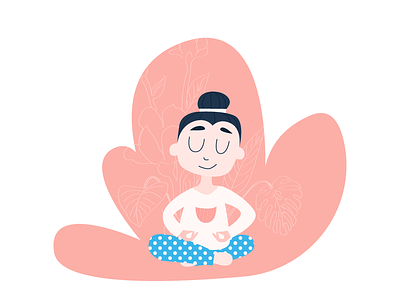 girl doing yoga and meditation girl graphic illustration meditation woman yoga