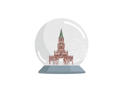 glass ball with winter in Moscow celebration glass ball illustration moscow new year 2019 present snow winter winter party