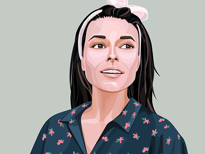 Portrait of Irena Ponaroshku. Competition 2019 art avatar competition girl graphic illustration instagram portrait portrait art vector woman