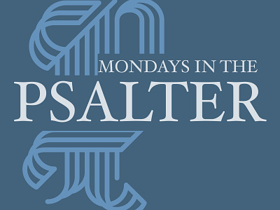 Higher Things Logo: Mondays in the Psalter bible study blue christian illustrator logo lutheran psalms typography