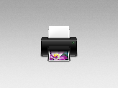 Photo Printer 128px black green icon light lotus photo paper printer shine