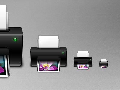 Printer Sizes 128 256 32 48 black green icon light lotus photo paper printer shine