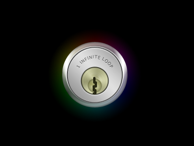 Dead bolt 1 infinite loop apple black glow keyhole lock metal safe