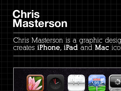 Chris Masterson + Grid design grid vitreous website