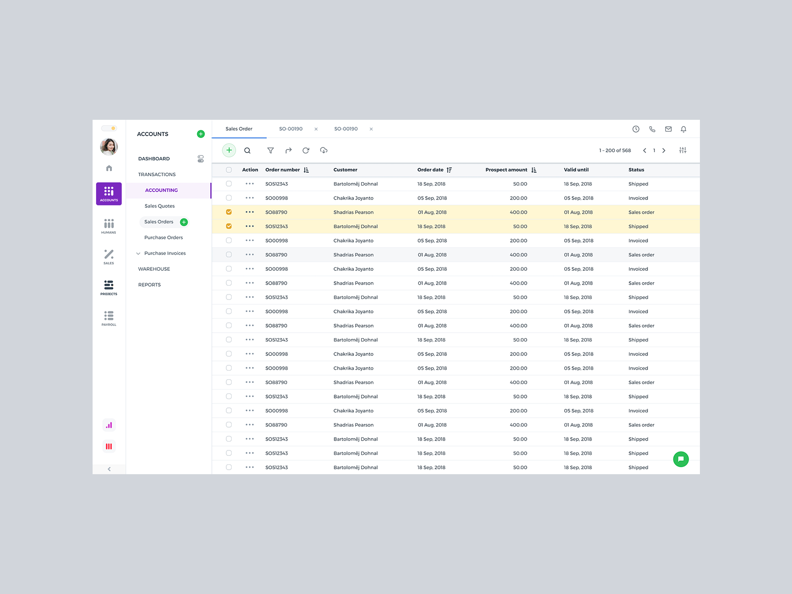 Order List For Erp System By Muhammad Jumayev On Dribbble