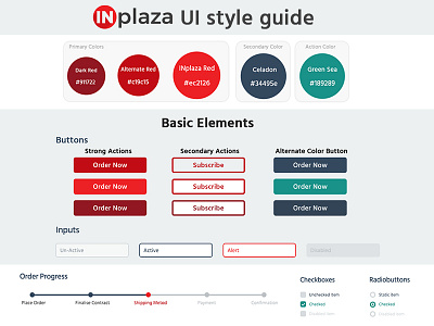 UI Elements & Style Guide brand board uxui