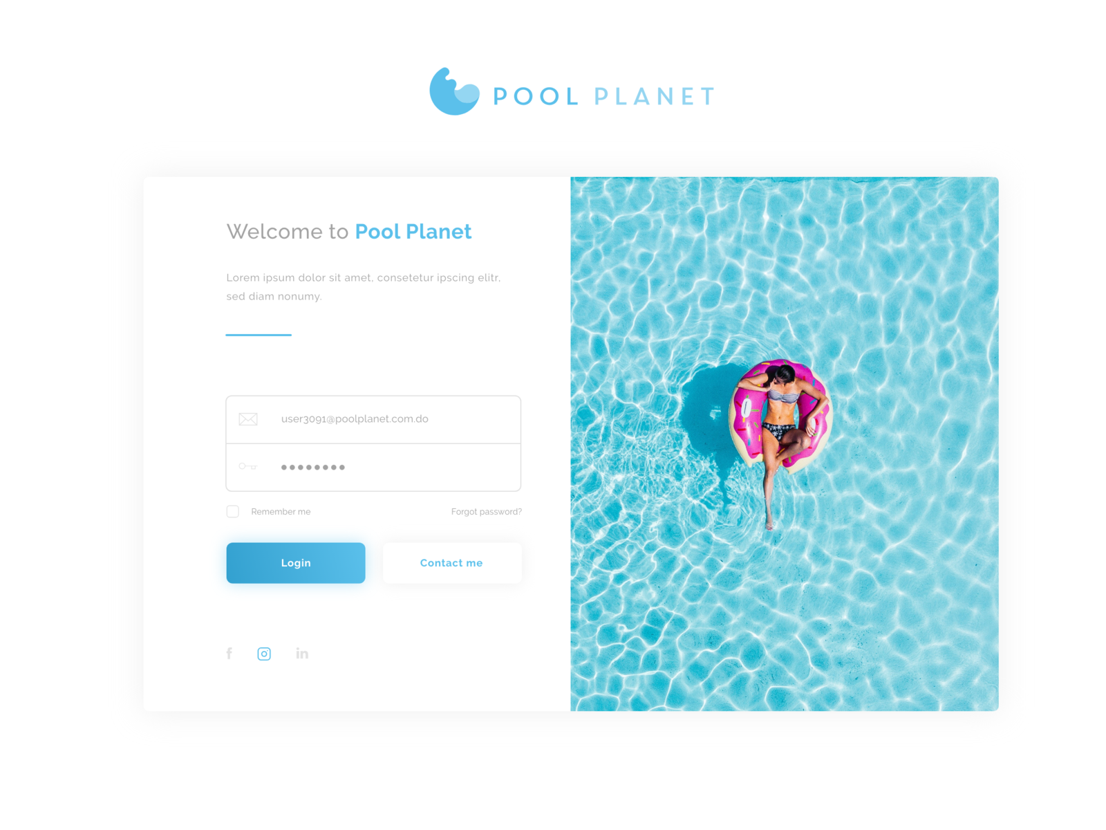 Login — Pool Backoffice by Cristiano Silva on Dribbble