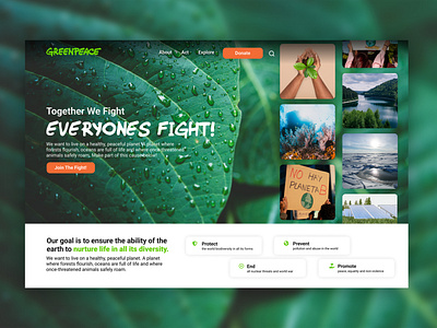 Greenpeace Website Hero Redesign Concept