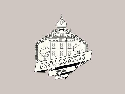 𝕙𝕠𝕞𝕖𝕥𝕠𝕨𝕟 architecture brand design building cream dribbble dribbleartist hometown illustration logo ohio ohio state ribbon shield shot vector vintage weekly challenge weekly warm-up