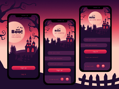 Daily UI #001 - Halloween planner sign up app app design dailyui dailyui 001 dailyuichallenge design figma halloween horror purple scary ui uidesign vector webdesign