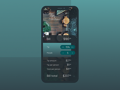 Daily UI #004 - Tip calculator app app design calculator dailyui dailyui 004 dailyuichallenge design tip calculator ui uidesign