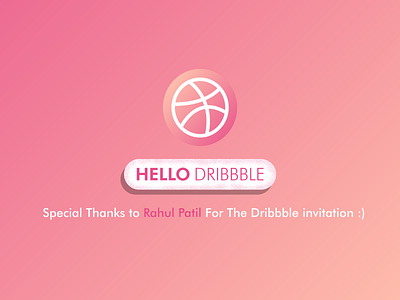 Hello Dribbble design first shot flat hello dribbble illustration vector