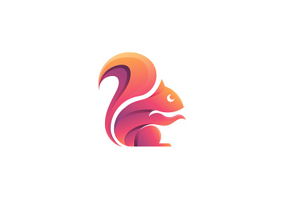 Squirrel Logo Concept branding concept design flat gradient color graphic design icon illustration logo logo 3d logotypes modern logo design vector