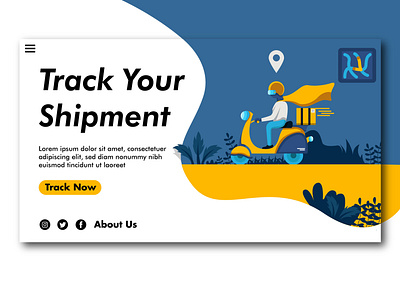 Track Your Shipment concept design flat illustration landing page ui ux vector