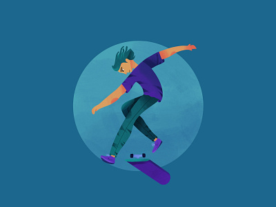 Skateboard concept design gradient color graphic design illustration