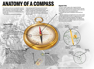 Anatomy of a Compass illustration infographic map